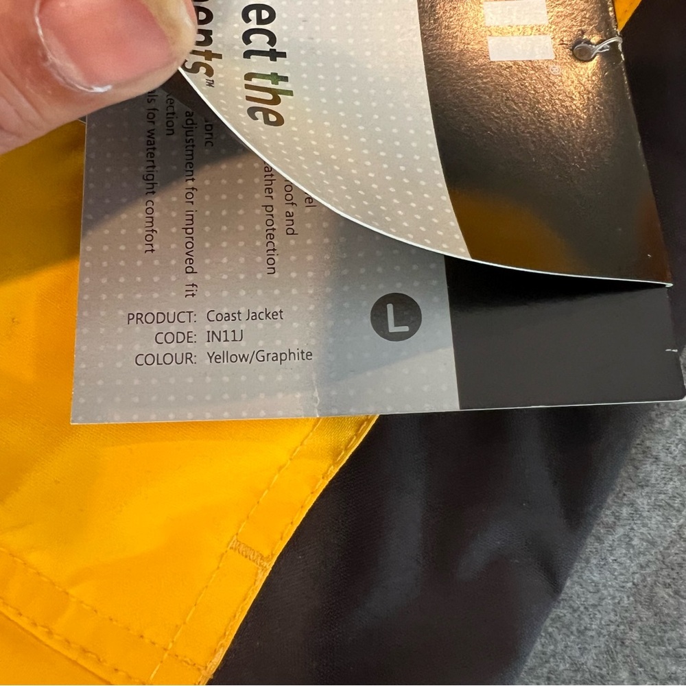 Gill Coast Jacket IN11J Men's Large Yellow Graphite NWT Full Zip - Picture 4 of 10